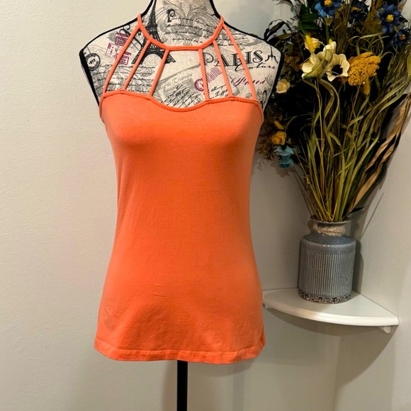VENUS Sexy Summer Coral Fitted Cut Out Tank Top size Medium - Picture 1 of 9